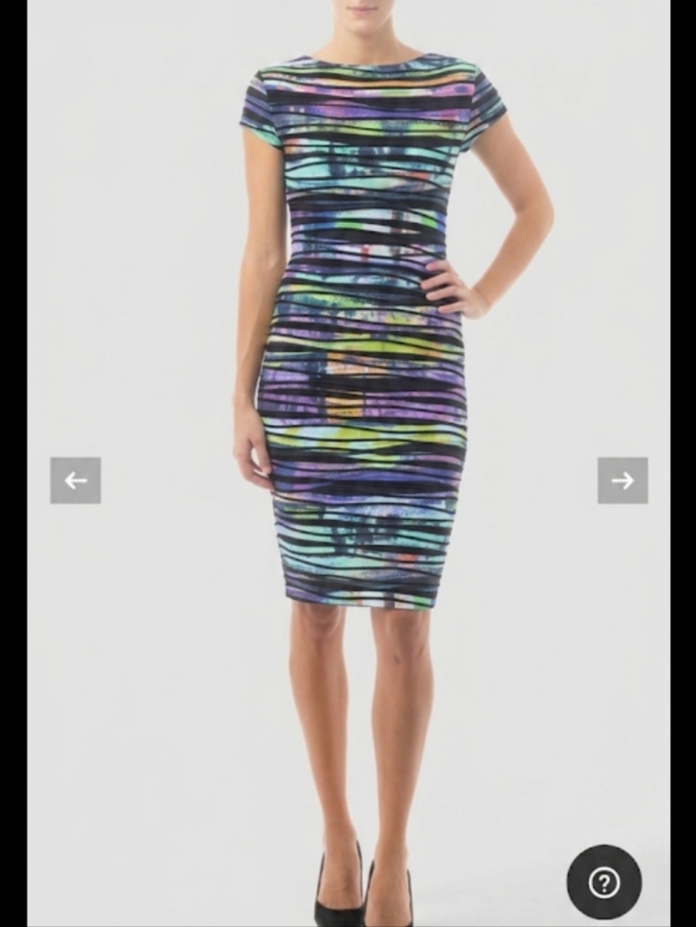 Joseph Ribkoff Reversible Textured Crossover Dress - Picture 2 of 12